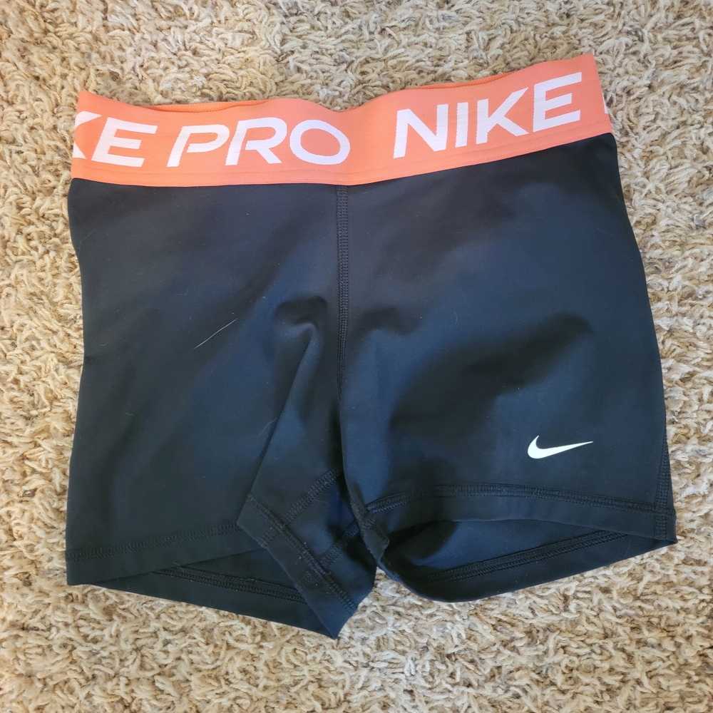 Nike Black Shorts with Orange Waistband